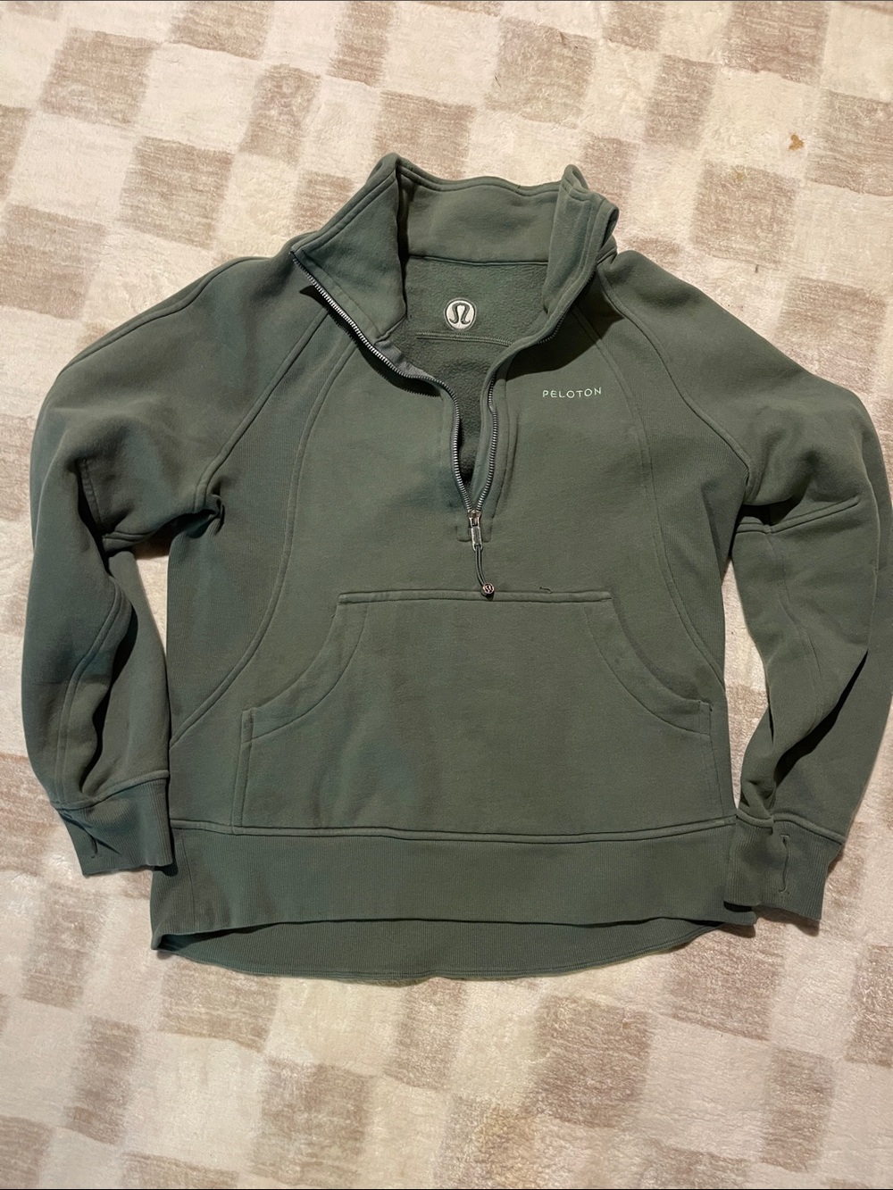 lululemon athletica Olive Green Half-Zip Sweatshirt